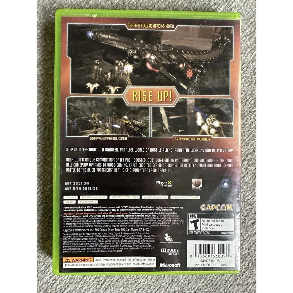 Dark Void Xbox 360 Capcom Sci-Fi Action Shooter Jetpack Flight Game CIB NTSC